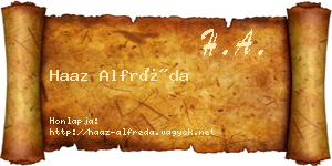 Haaz Alfréda névjegykártya